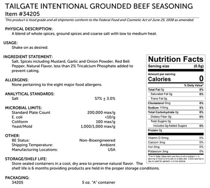 Tailgate Spices Intentional Grounded Beef Seasoning