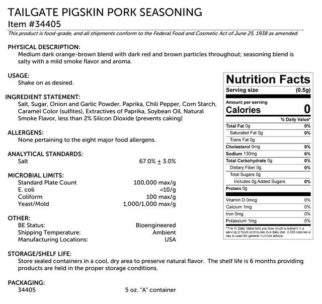 Tailgate Spices Pigskin Pork Seasoning